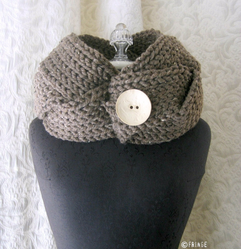 Twist of Fate Cowl - Chunky Oversized Cowl - Mocha Brown