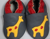 6-12 month Mini Toes soft sole leather BABY shoes giraff
