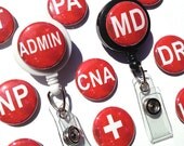 Medical ID badge reel or ID lanyard - Nurse badge holder, Doctor badge, id badge holder, rn, CNA, Tech, md, tech, lpn, np, sw, admin