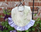 Purple Baby Bib - Ruffled Baby Bib - Purple Floral Bib - Baby Girl Bib - Girl Baby Gift