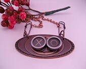 Hugs and Kisses X O Vintage Typewriter Key Necklace on Recycled Keyhold with 24 Inch Copper Chain