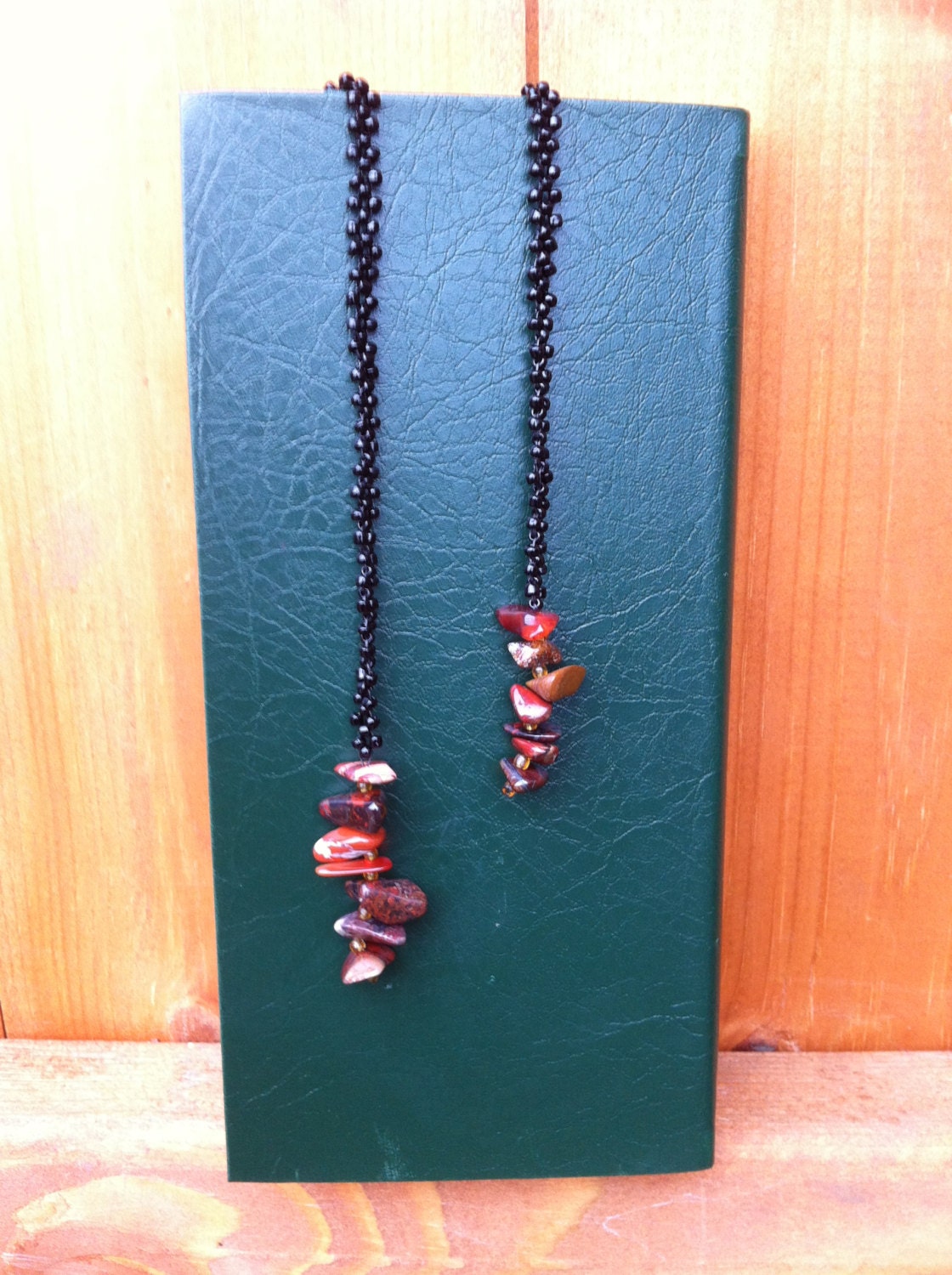 Beaded gemstone chip bookmark
