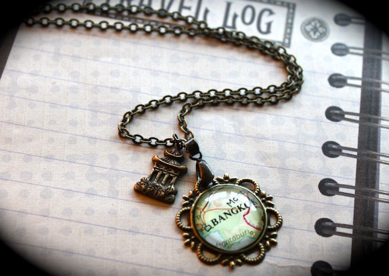 New Free Shipping Authentic Bangkok Map Necklace