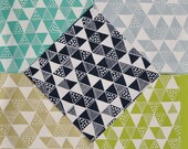 Spring Greens Triangle Mania screen printed fabric