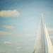 Smooth Sailing - Summer Photography, Nautical, Minimal Nursery Wall Art, Boy's Room, Sailboat, Blue Sky, White Clouds