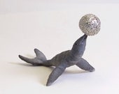 Vintage Inspired Spun Cotton Seal Ornament/Figure