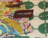 Floral Butterflies and Dots Modern Cotton Fat Quarter FQ Bundle 2 prints Turquoise Yellow Green Quilting Sewing Field Study