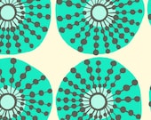 Amy Butler Lark Sateen Collection Sundials GreyTurquoise Modern Cotton Fabric by the yard from Shereesalchemy