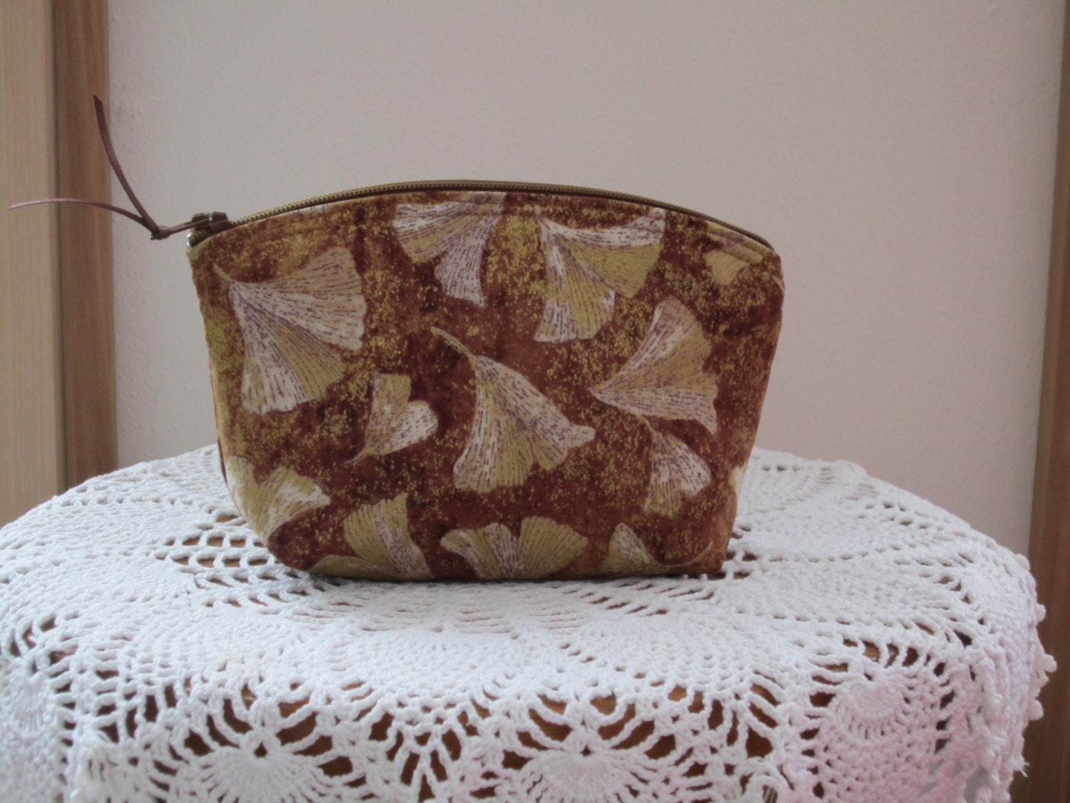 Clutch Wristlet Zipper Gadget Pouch Smart Phone Bag Ginkgo