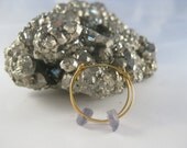 Raw Violet Iolite  Hoop Earrings - S