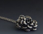 Camellia pendant, sterling silver flower necklace