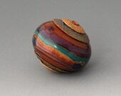 Handmade Hollow Lampwork Focal Capped and Cored with Bronzclay beadcaps by Aja Vaz