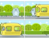 The Bear Bus 12x18 Art Print