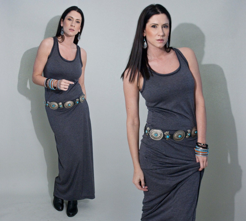 Long Dress, Women's Maxi Dress, Gray, XS small medium large XL Choose Size Custom