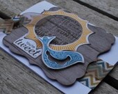 Your tweet... card and envelope in  bright fun colors, bird and sunshine