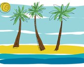 Going To The Beach - small art print