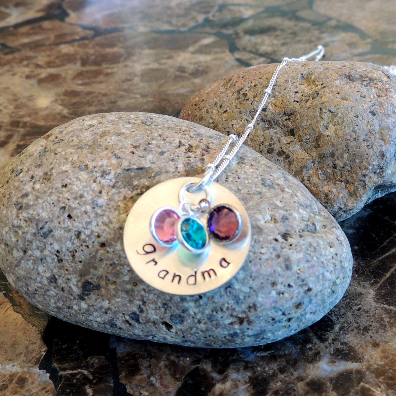 Private Listing for Angel Personalized Grandma, Grammy or Nana Necklace with Birthstone Charms