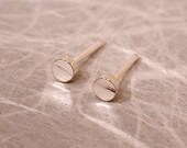 2.5mm Tiny Textured Silver Studs Wood Grain Rough Posts Minimal Studs by SARANTOS