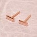 5mm x 2mm Solid 14k Rose Gold Stud Earrings Small Pink Gold Bar Rectangles by SARANTOS
