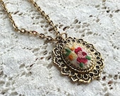 Vintage Embroidered Necklace