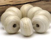 Handmade Lampwork Spacer Beads Sandstone Pale Ivory SRA