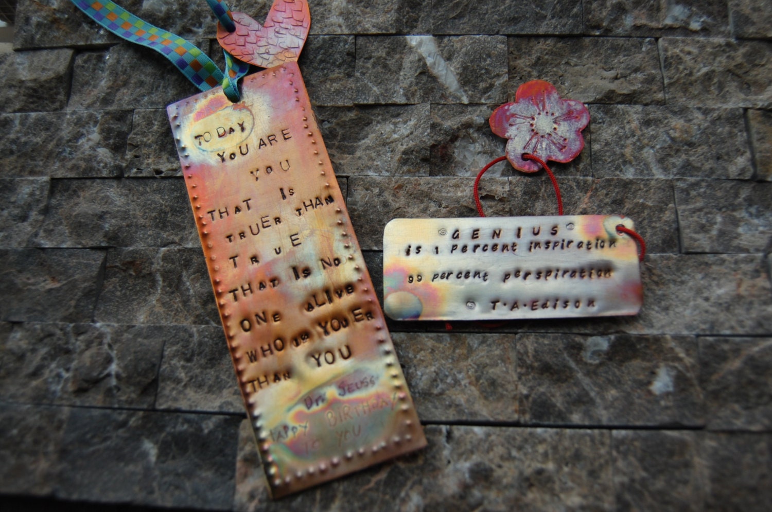 Copper bookmark personalized
