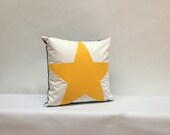Recycled Sail Throw Pillows - Yellow Star