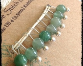 Spring Clearance Sale Snag Free Stitch Markers Extra Small Set of 8 -- Green Adventurine -- J23 -- Fits up to size Us 4 (3.5mm) Knitting Ne