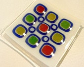 Fused glass dish Retro Metro free shipping UK