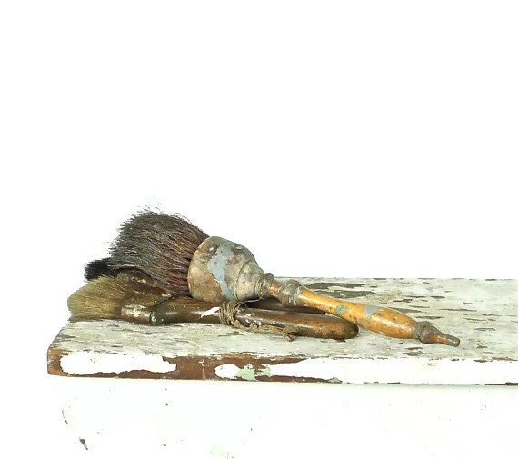 Vintage Paint Brushes Vignette Staging Photo Prop