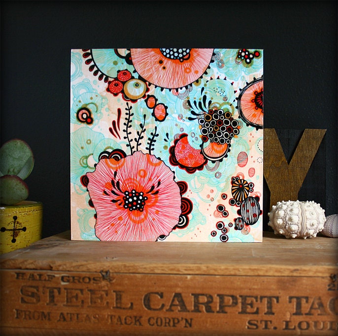 Fine Art Print - 8x8 Mounted Print on Wood Panel - Simmer