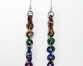 Long rainbow maille earrings