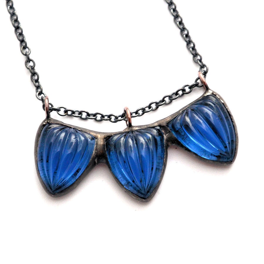 Blue Bunting Soldered Necklace
