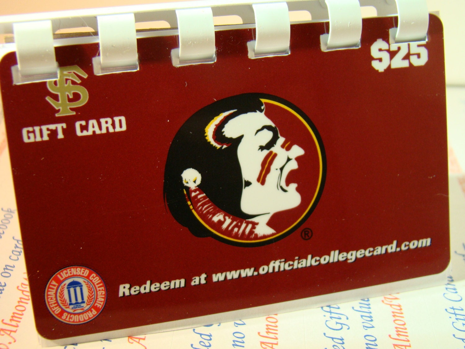 SEMINOLES...Florida State University  upCycled Giftcard Notebook