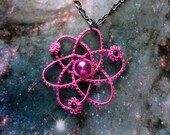 Atom tatted pendant hot pink