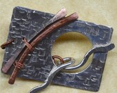 Sterling Silver and  Copper Toggle Clasp - Focal Piece - Mixed Metal