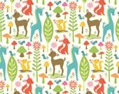 1 Yard - Flannel - Woodland Tails in Cream by Riley Blake Fabrics