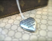 New Jane Austen Necklace Locket Sense and Sensibility  When I Fall in Love