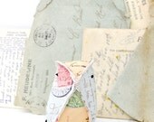 Fabric Bird Vintage Postcards Home Decor Office Nursery