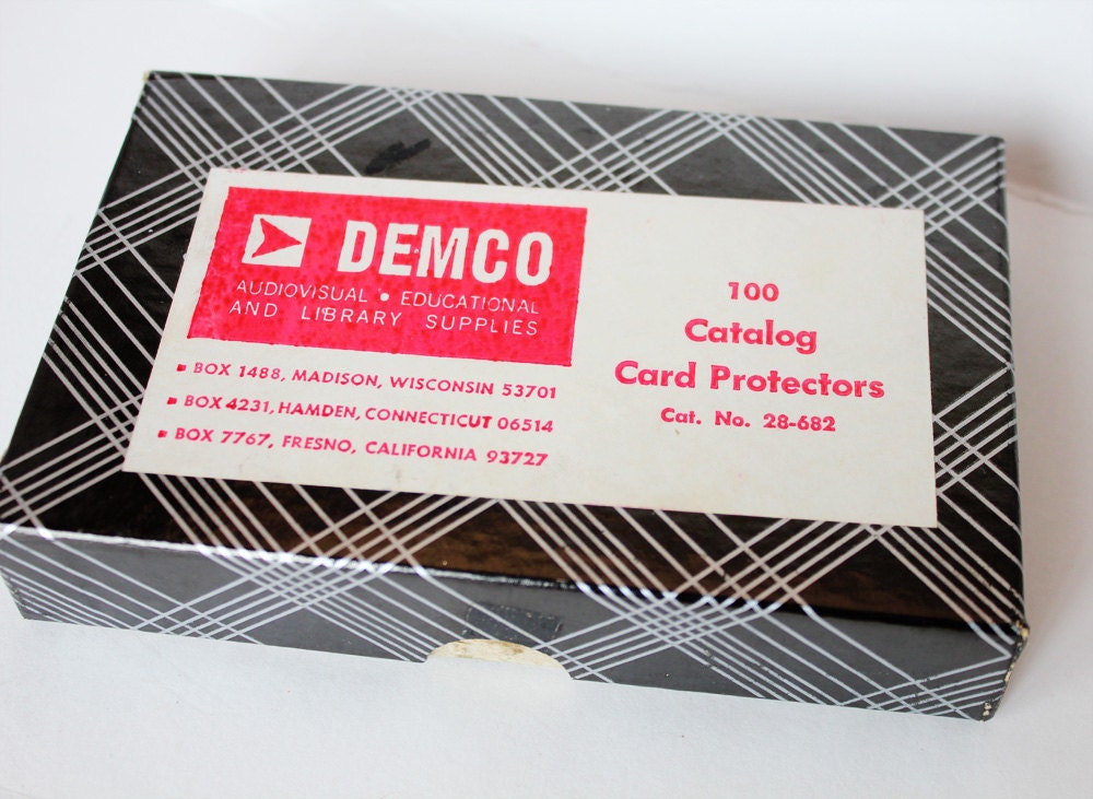 Vintage Box of Cellophane Card Catalog Covers