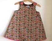 Chocolate Dot Flower Baby Dress Toddler Dress for Girls - sizes newborn through girls size 6 - Children's Clothing