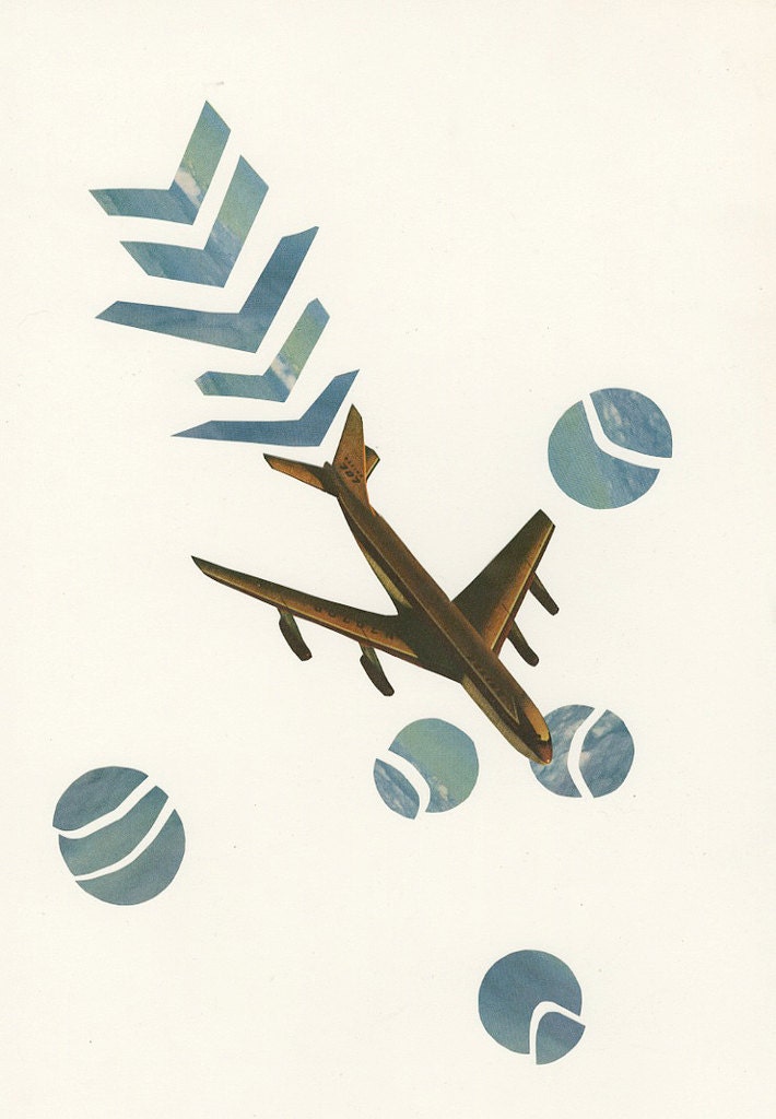 Coming Down.  Limited edition print of an original collage by Vivienne Strauss.