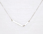Diagon Silver - asymmetrical sterling silver bars necklace - modern jewelry - edor  gift for her