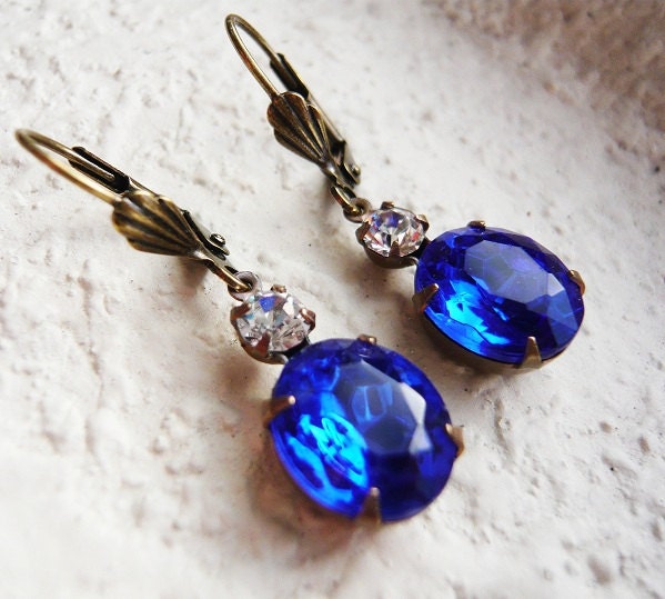 Sapphire Blue Swarovski Earrings