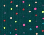 Nani Iro Kokka Colorful Pocho Japanese Fabric - neon on dark green