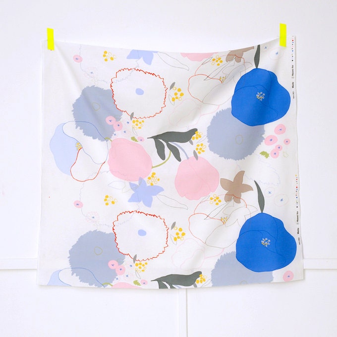 Nani Iro Waltz Japanese Fabric - white canvas
