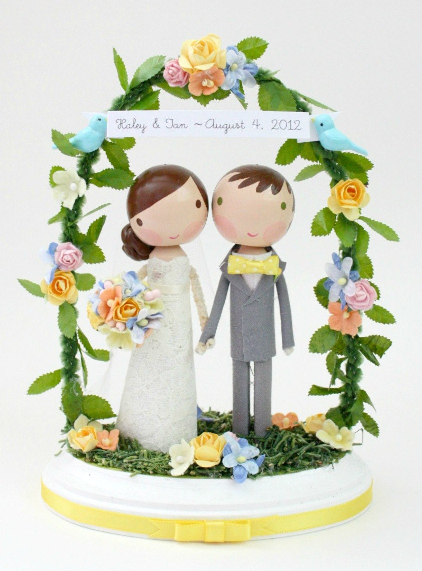 custom wedding cake topper - with arch