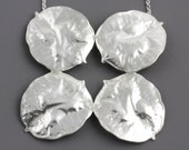 Money Tree Plant Necklace - Silver Leaf Pendant - Botanical Jewelry - Silver Casting Jewelry - Organic Texture Pendant - Made to Order
