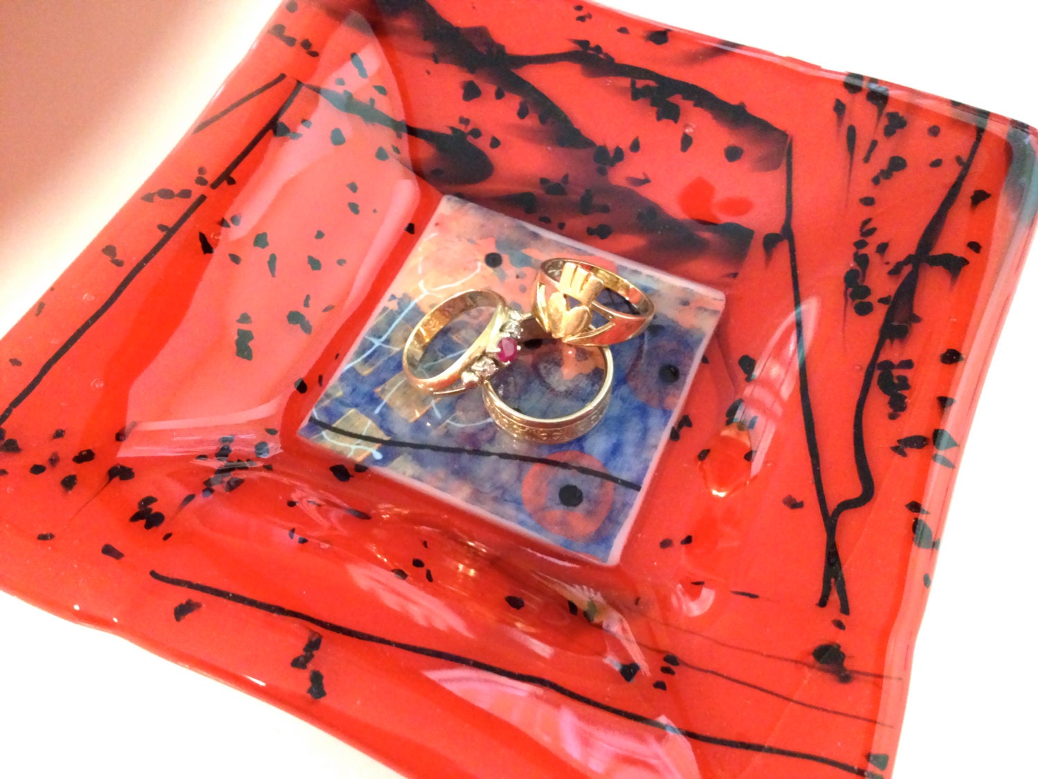 Fused Glass: 5x5 On Fire