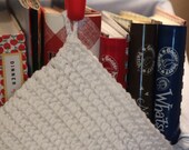 double thick pure white cotton crocheted potholder